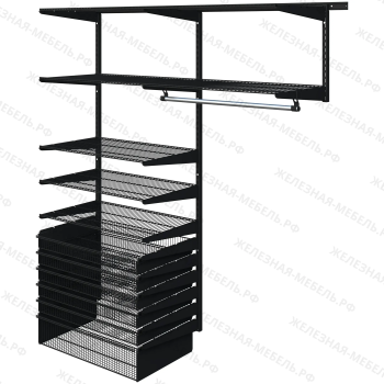 Комплект №19 гардеробной системы Титан-GS (цвет чёрный)